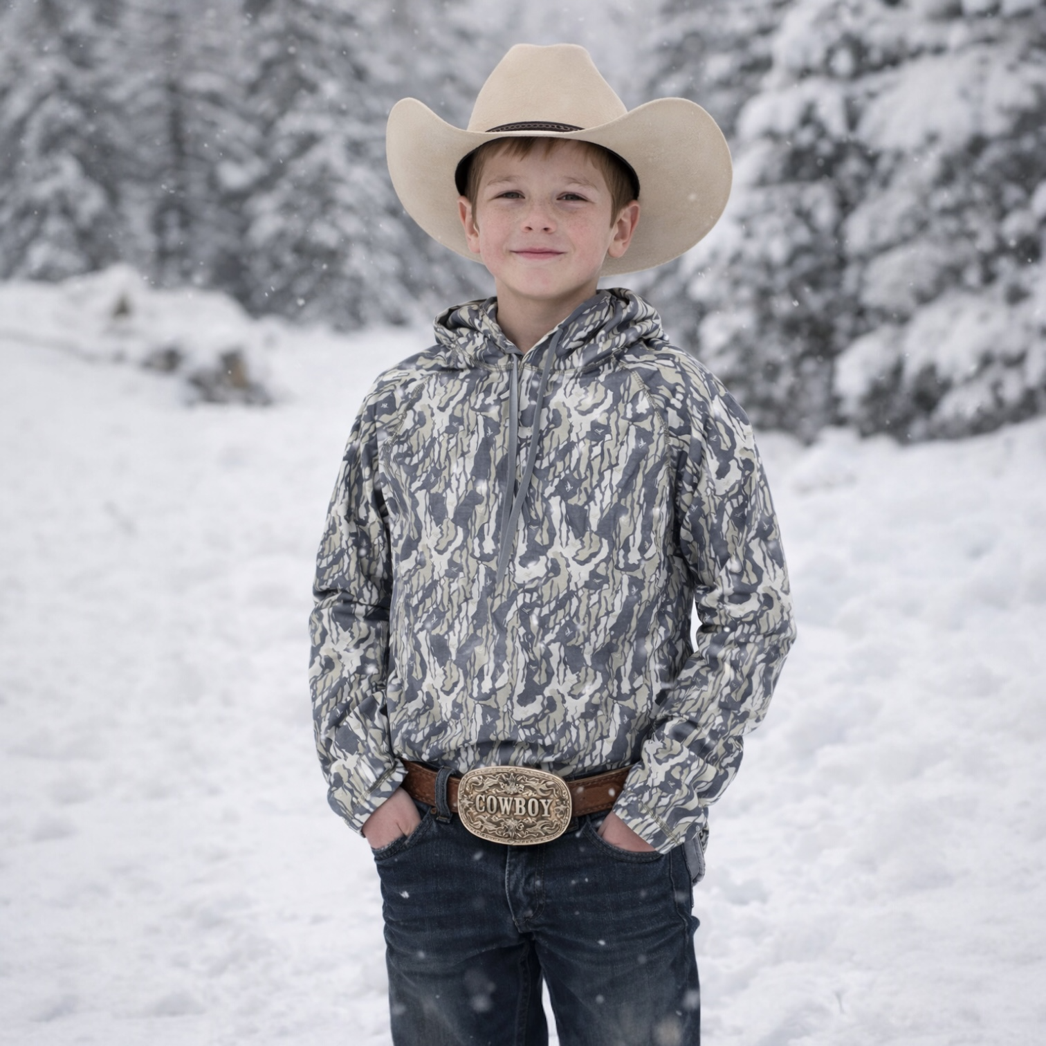 Whitetail Co. Youth Light Weight Hoodie Tree Bark