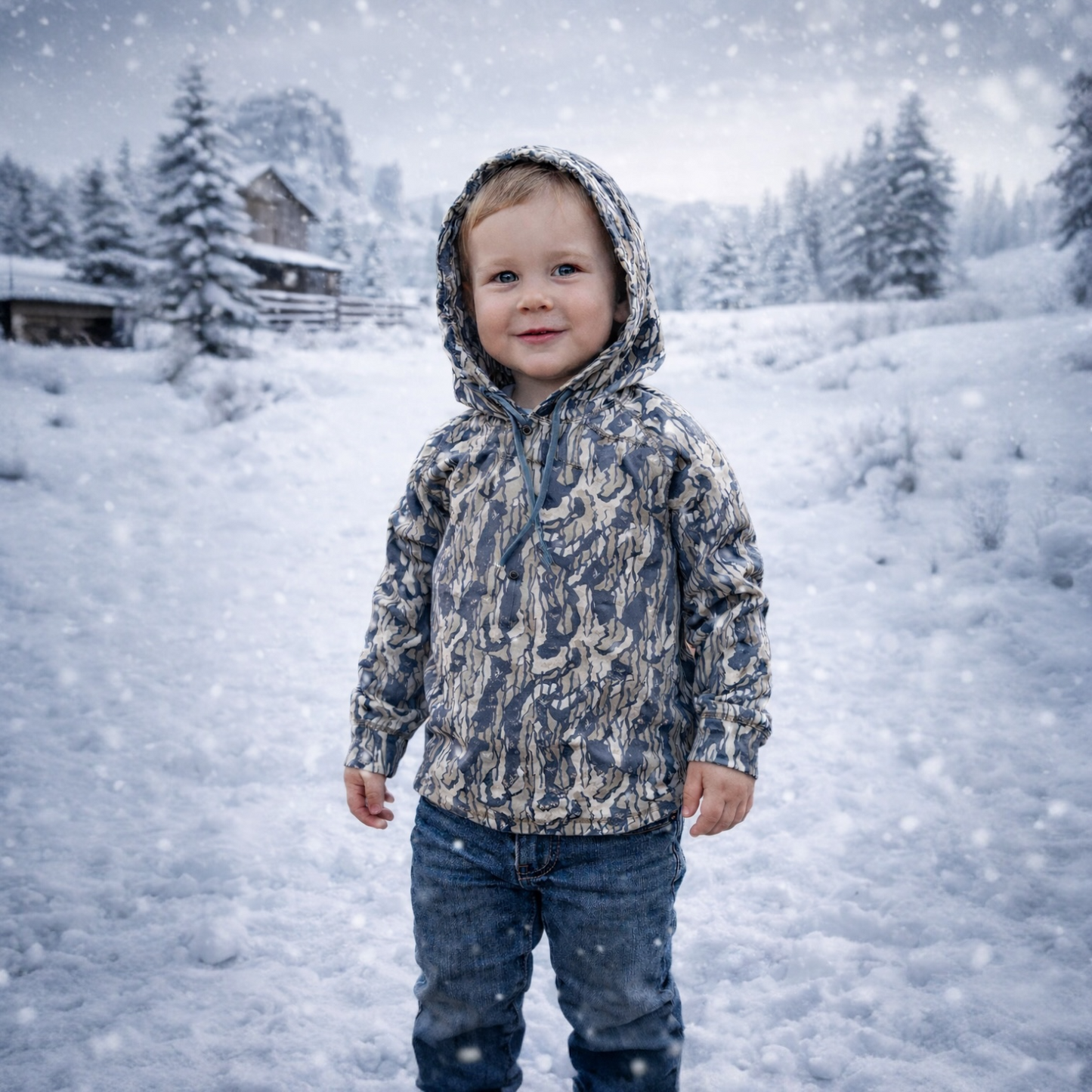 Whitetail Co. Toddler Light Weight Hoodie Tree Bark