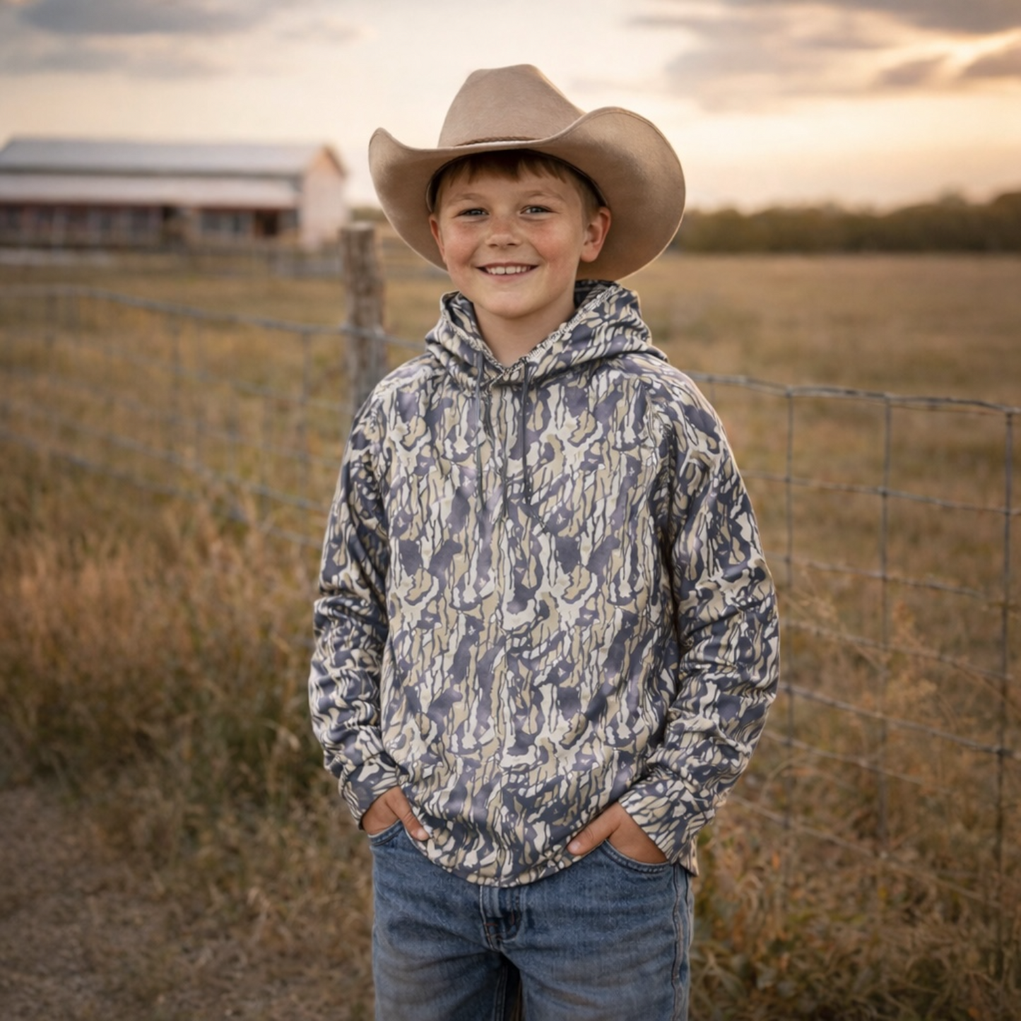 Whitetail Co. Youth Light Weight Hoodie Tree Bark