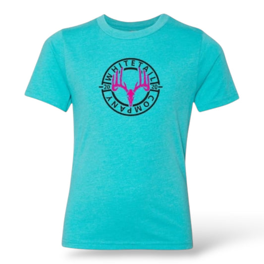 Whitetail Co. Youth Tee Teal/Pink