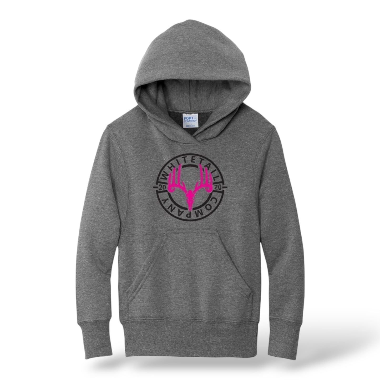 Whitetail Co. Youth Fleece Hoodie Graphite Heather/Pink
