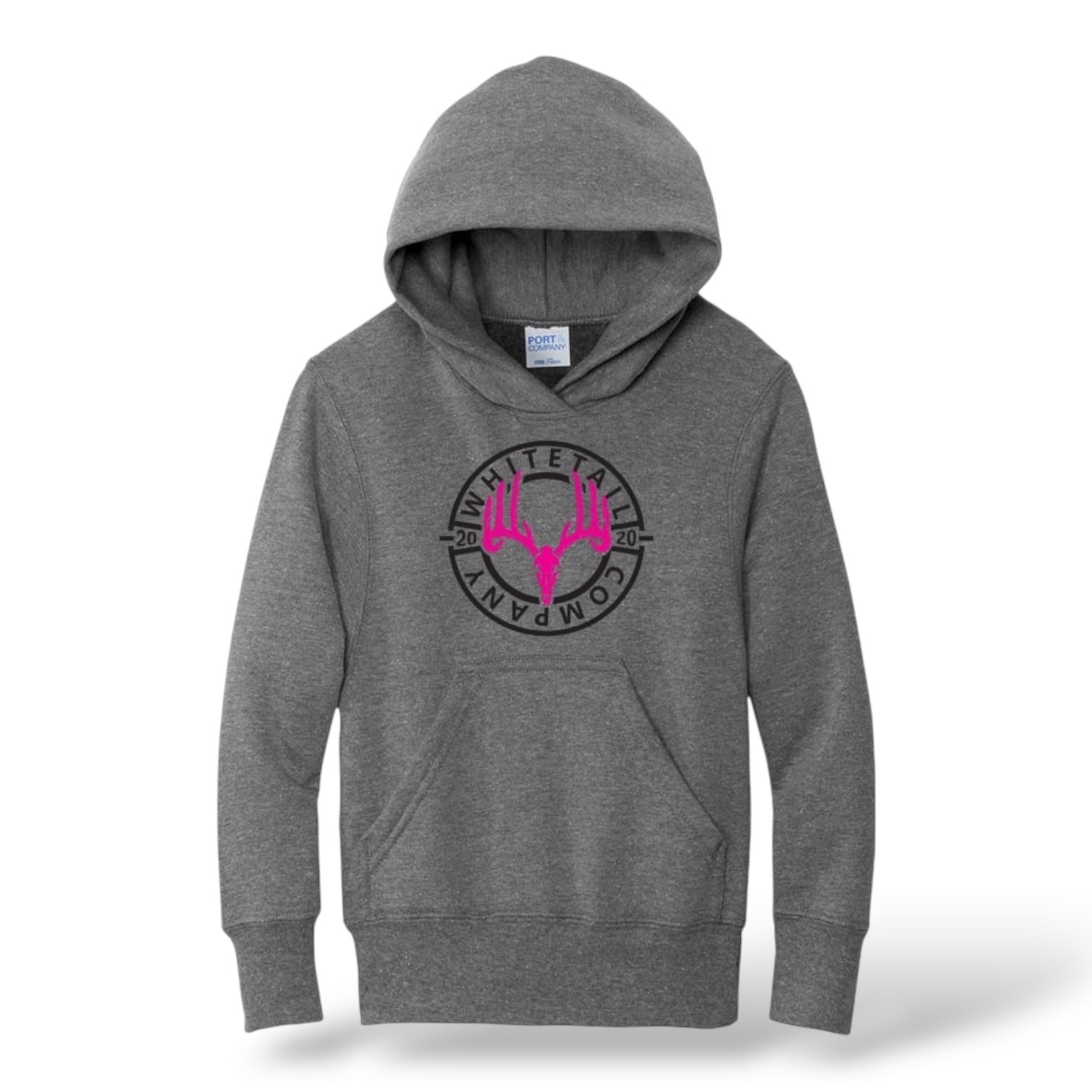 Whitetail Co. Youth Fleece Hoodie Graphite Heather/Pink
