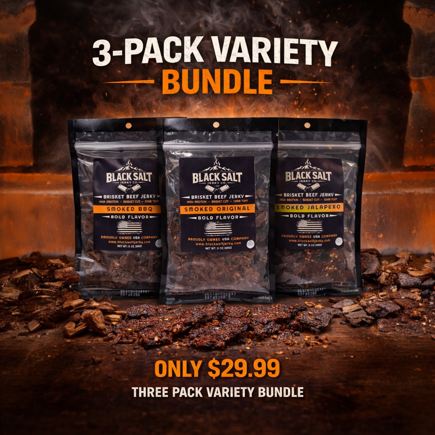 Black Salt Jerky Co. 3 Pack