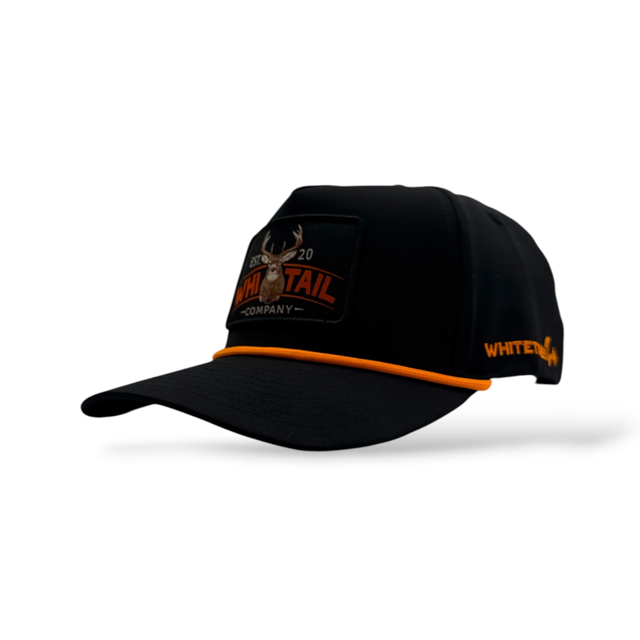 Whitetail Co. | Wall Hanger | Trucker | Black | Ropy | Solid Back