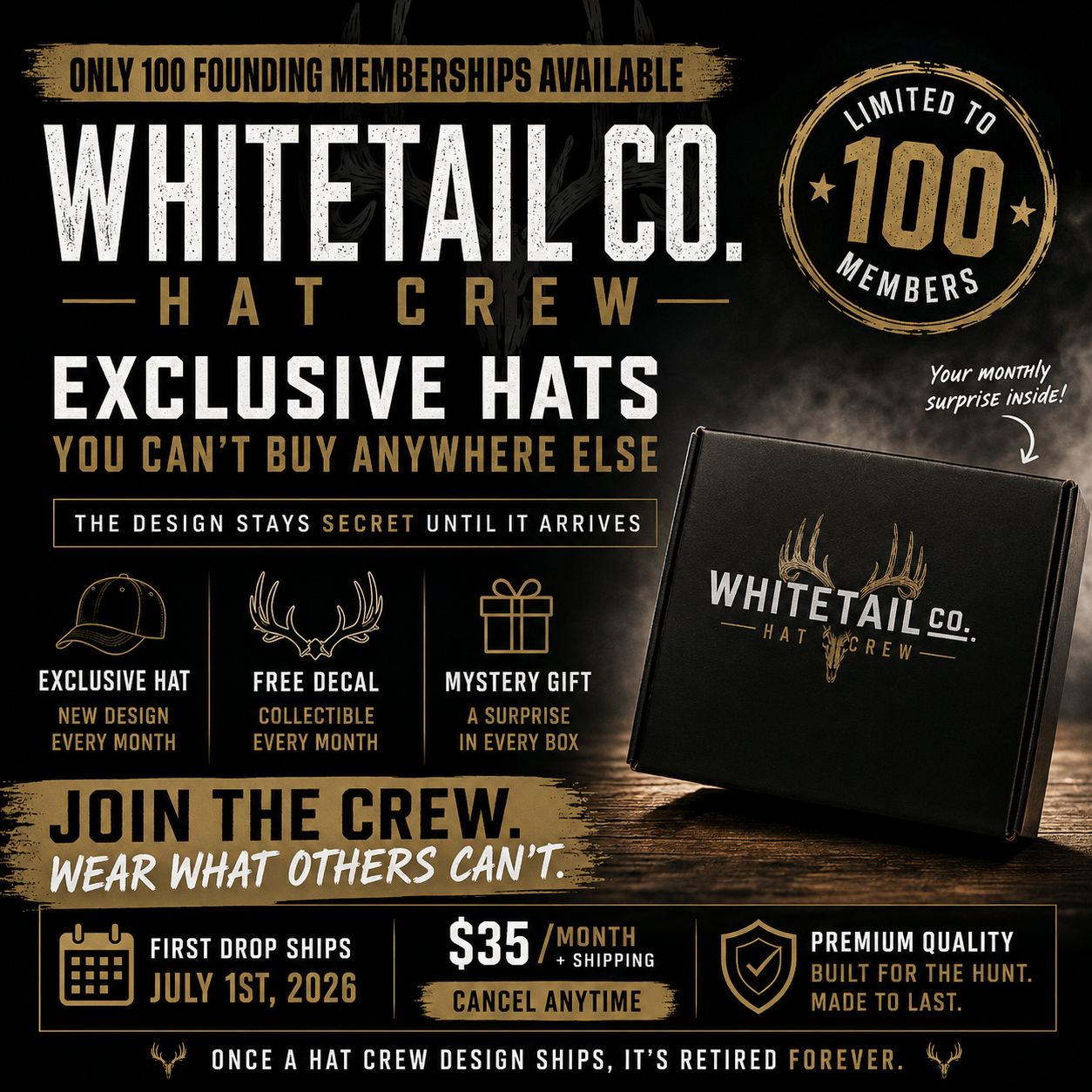 Whitetail Co. Hat Crew