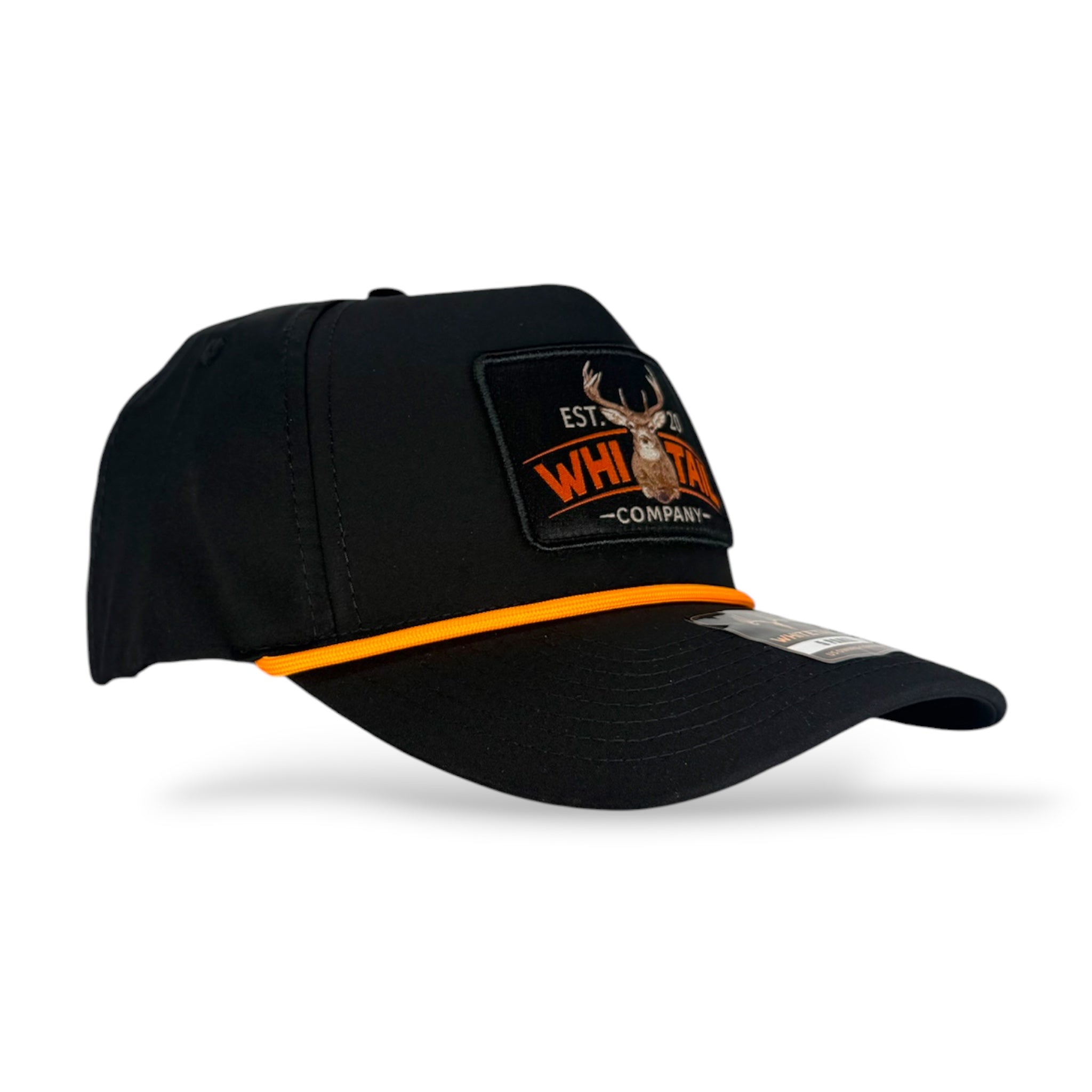 Whitetail Co. | Wall Hanger | Trucker | Black | Ropy | Solid Back
